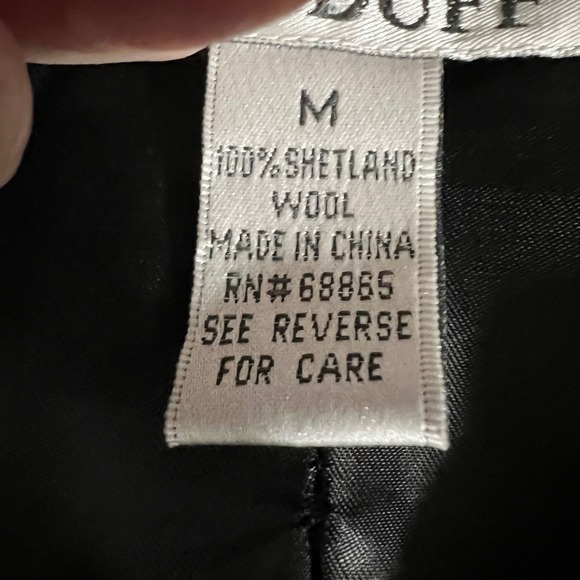 Mac Duff Shetland Wool Knit Cardigan Sweater Floral Embroidered Medium - Picture 4 of 11